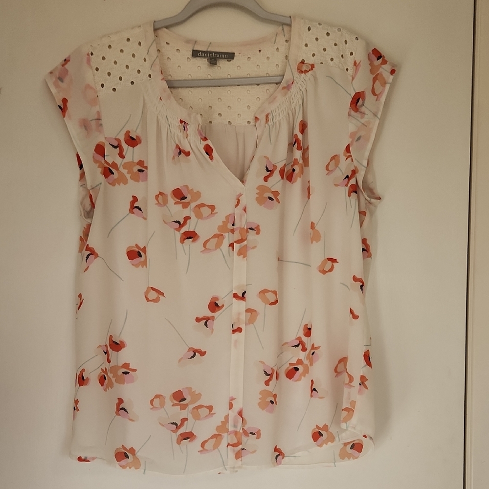 Daniel Rainn Floral Blouse - Cream and Red